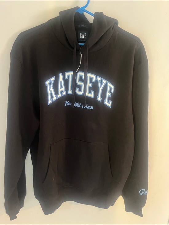 GAP Other - GAP Black 'KATSEYE' Crewneck Hoodie with Light Blue Trim